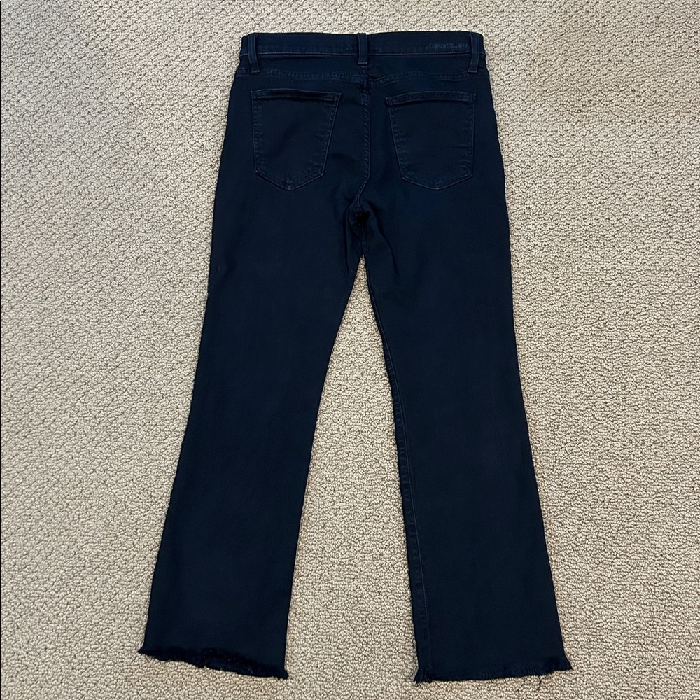 Current Elliott The High Waist Flare Jeans size 28 Black Distressed Frayed Hem - Picture 2 of 15